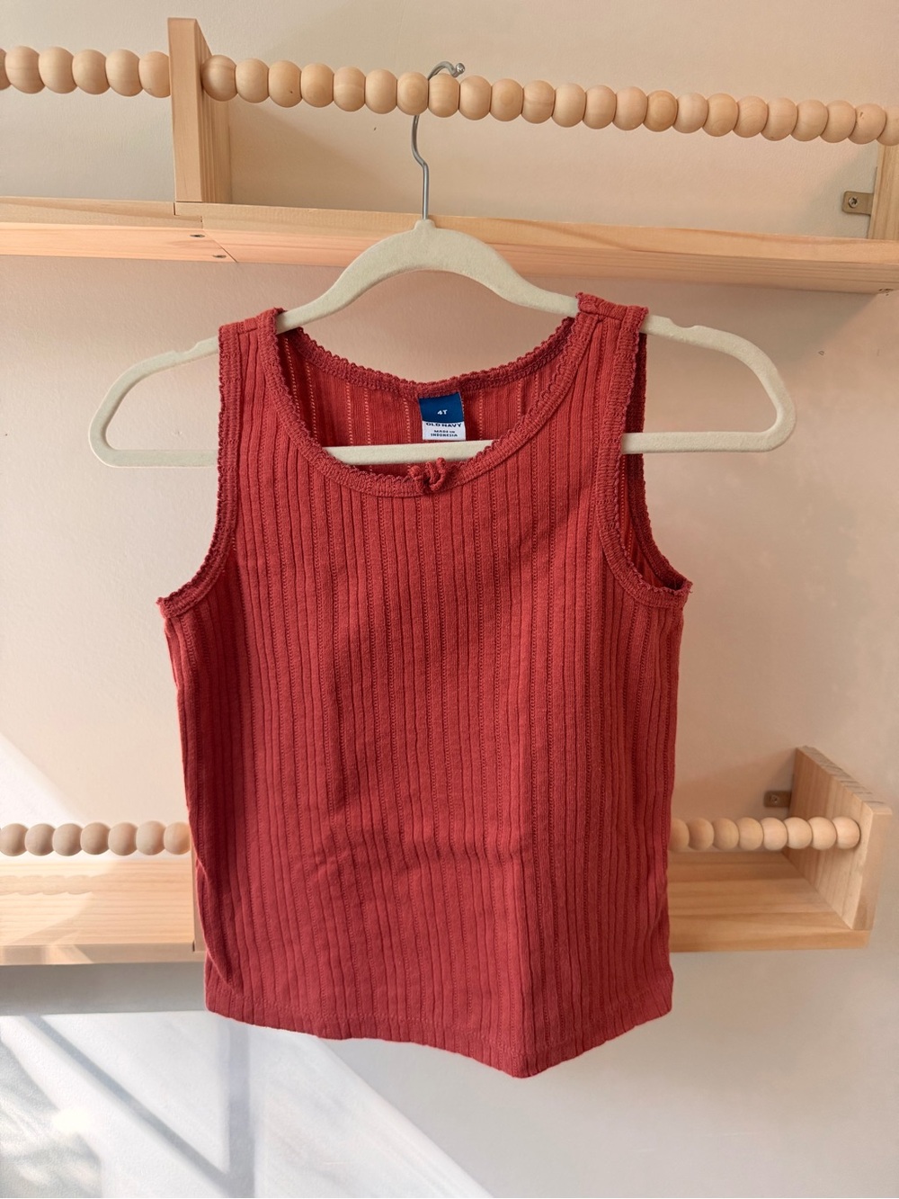 Girls pointelle Tank Top — Red